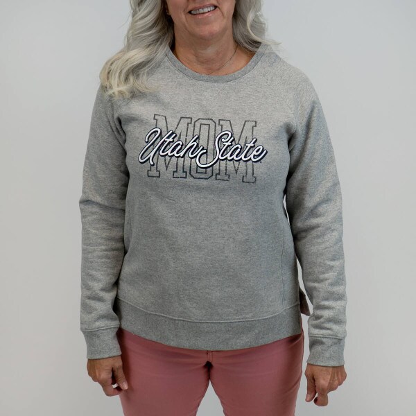 utah state mom sweatshirt gray